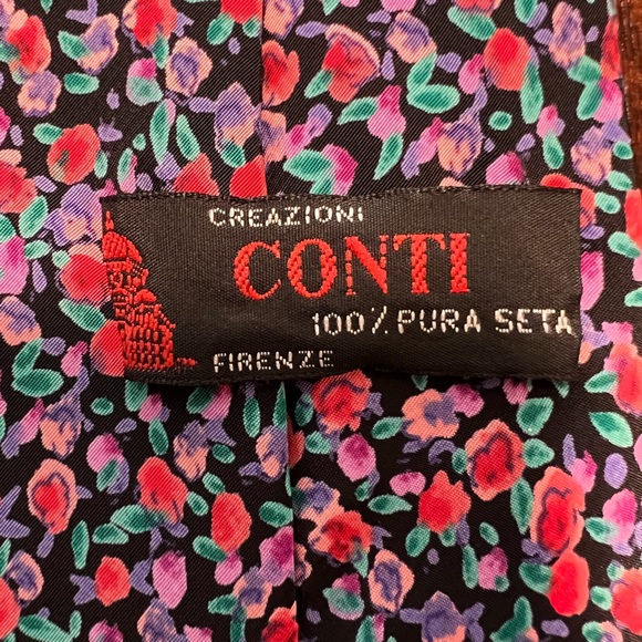 STEFANO CONTI rose flower classic trendy tie - Picture 3 of 7